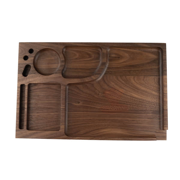 natural walnut rolling tray