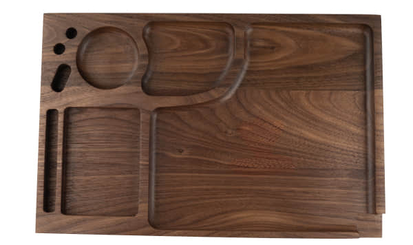 natural walnut rolling tray