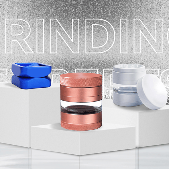 Premium Herb Grinder with Sifting Screen Top Blue