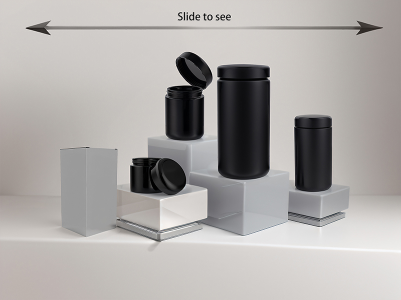 Ultraviolet Protective Glass Jar With ABS Lid 250 ml - 1/2 oz