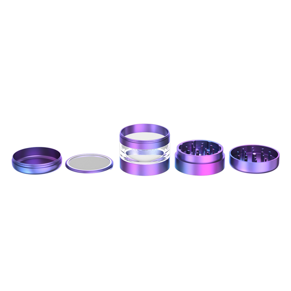 Top Blue Gradient 5pc Aluminium Herb Grinder with Sifting Screen
